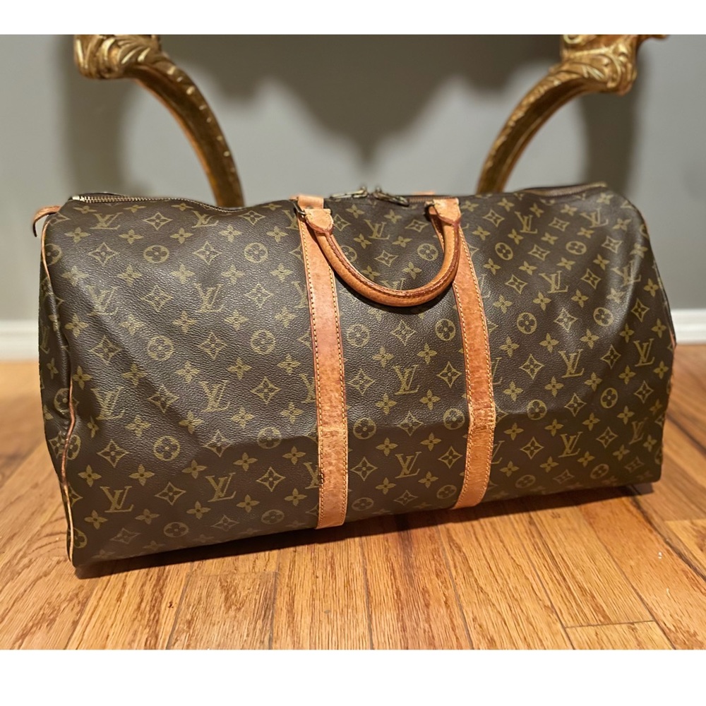 LOUIS VUITTON Keepall 55 Monogram Large Duffle Travel Bag 💯 AUTHENTIC